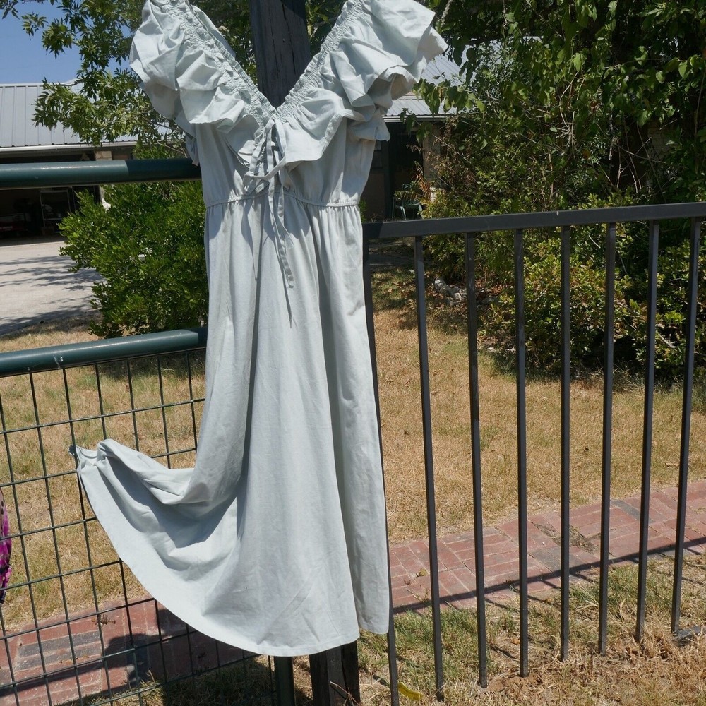 Zara Light Sage Green Ruffle Maxi Dress